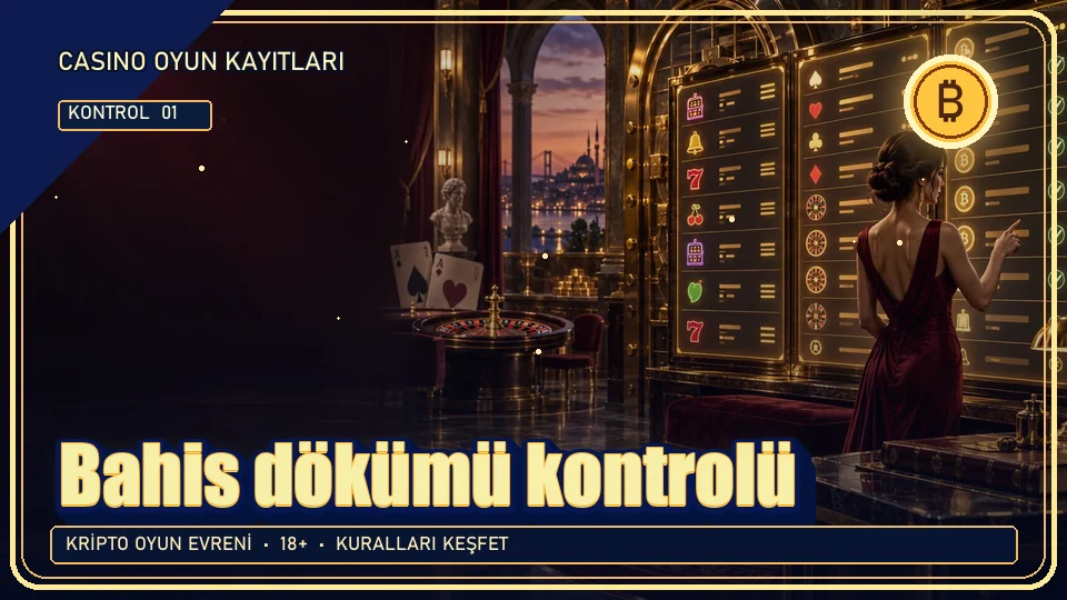 Bahis dökümü için kripto temalı kontrol görseli