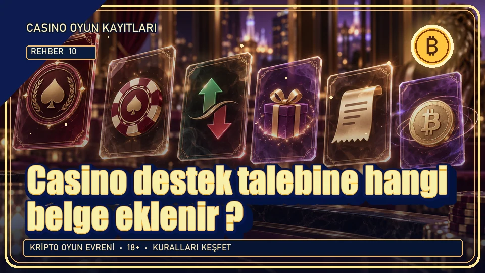 Casino destek talebine hangi belge eklenir? için kripto temalı oyun kapağı