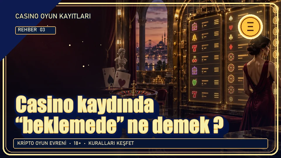 Casino kaydında “beklemede” ne demek? için kripto temalı oyun kapağı