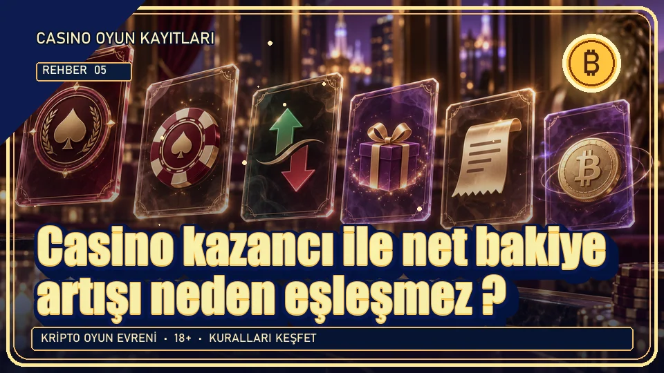 Casino kazancı ile net bakiye artışı neden eşleşmez? için kripto temalı oyun kapağı