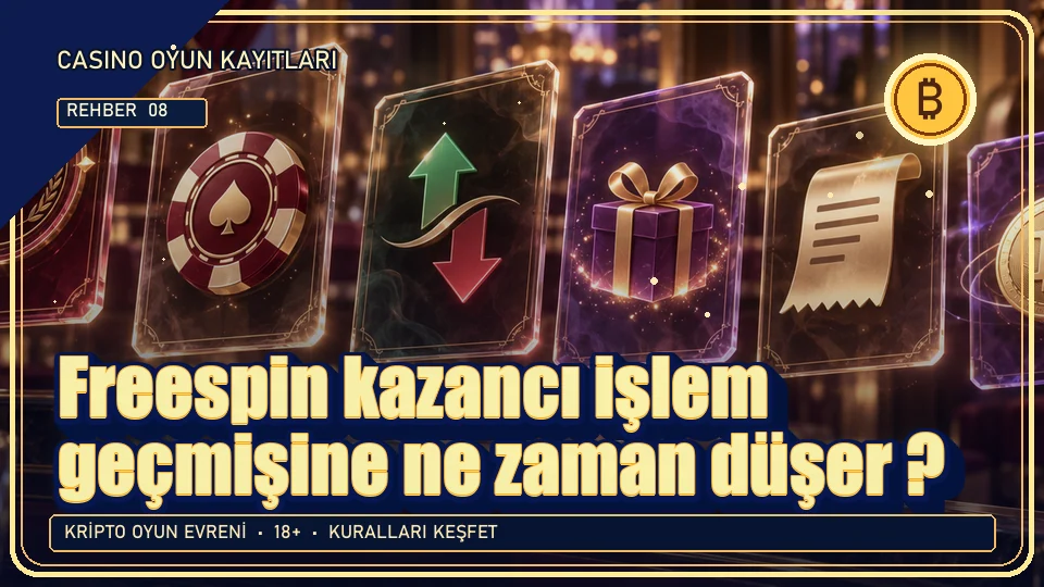 Freespin kazancı işlem geçmişine ne zaman düşer? için kripto temalı oyun kapağı