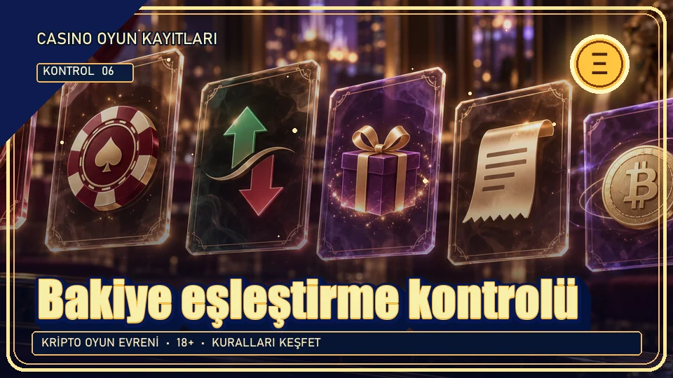 Bakiye eşleştirme için kripto temalı kontrol görseli